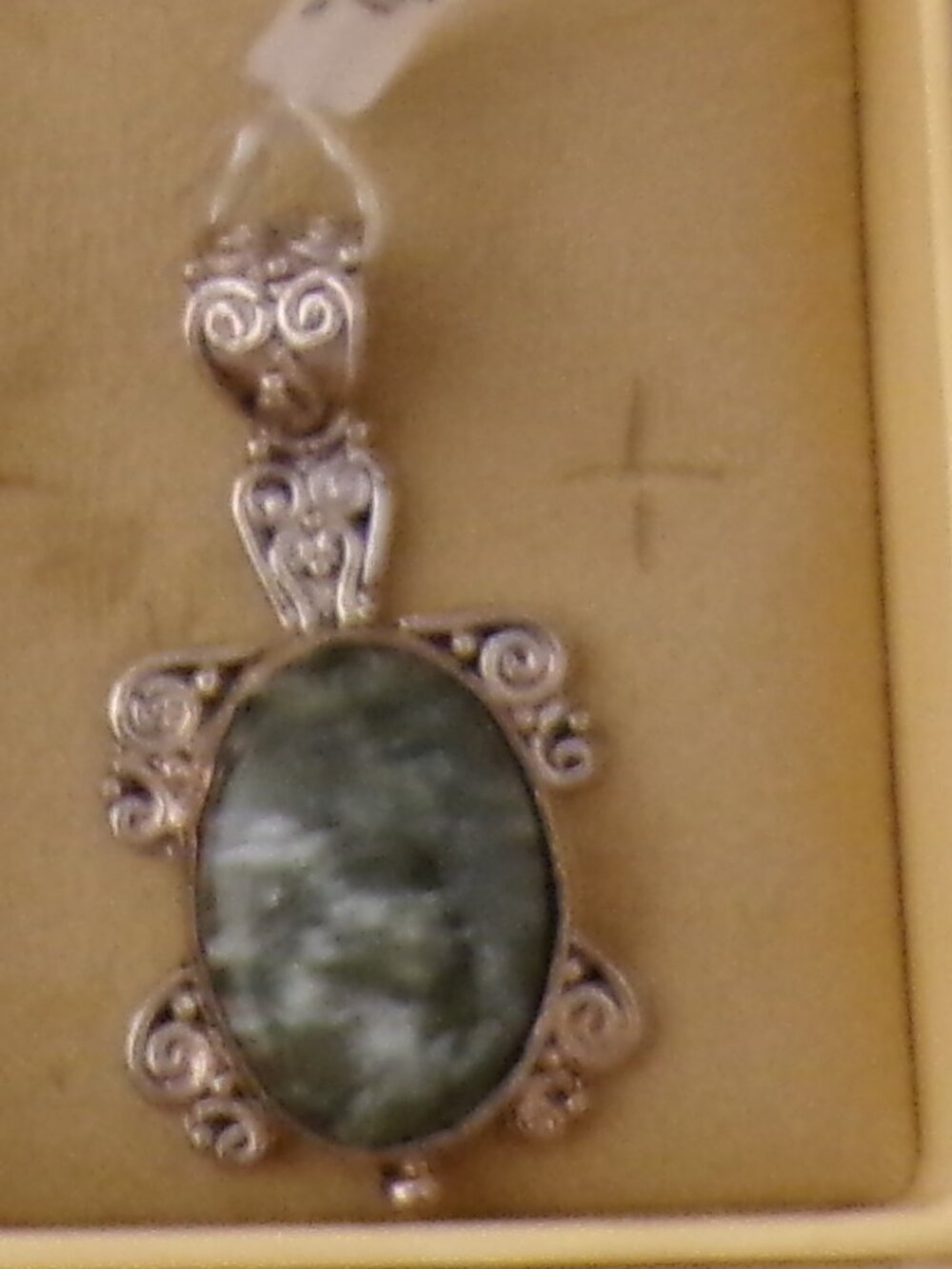 SAJEN SERAPHINITE TURTLE Pendant Sterling Silver .925 Est $599